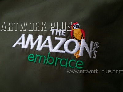 รับปัก,รับปักโลโก้,ปักเสื้อ,ทำอาร์มติดเสื้อ,ปักโลโก้เสื้อ_Amazon Embrace Logo