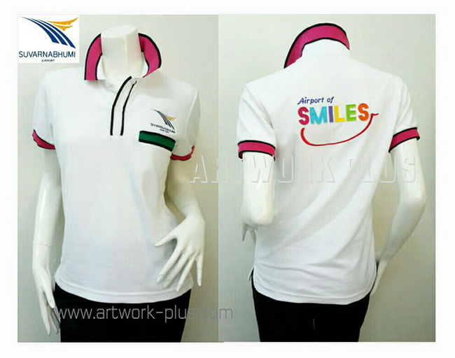 เสื้อโปโล,เสื้อโปโลสีขาว,รับผลิตเสื้อโปโล,ผู้ผลิตเสื้อโปโล,โรงงานเสื้อ,Polo shirt_Suvranabhumi airport